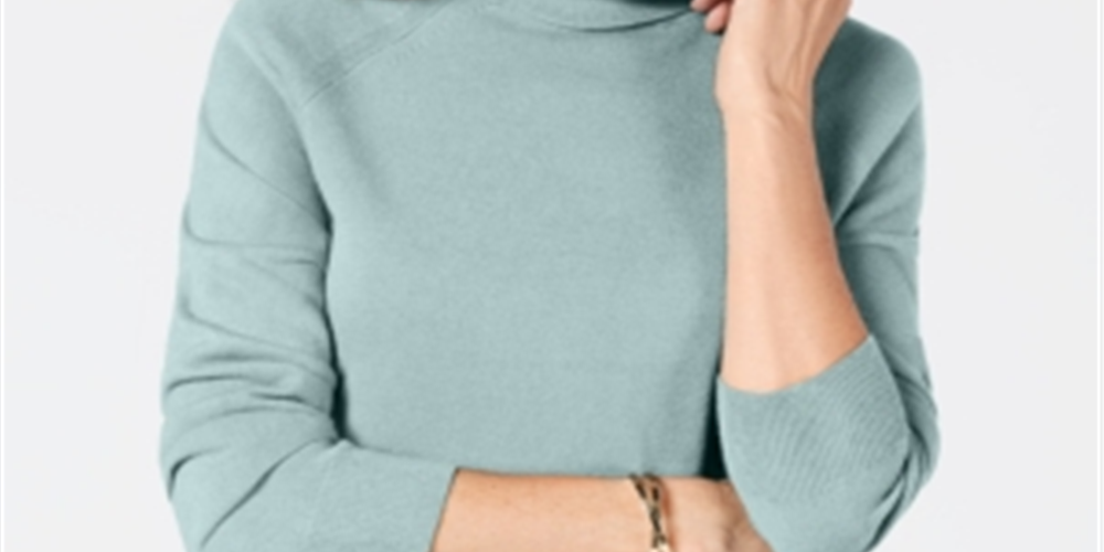 Karen Scott Suéter Feminino Gola Alta Azul Tamanho Grande