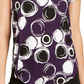 Blusa feminina Alfani com decote redondo estampado, roxa, tamanho X-S