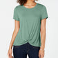 Top feminino com frente torcida estilo &amp; co, verde, tamanho GG