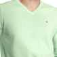 Suéter Tommy Hilfiger Signature Masculino Regular Fit com Decote em V, Verde, Tamanho XXG