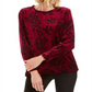 Karen Scott Moletom feminino com estampa floral roxo tamanho pequeno pequeno