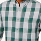 Camisa de flanela xadrez masculina Club Room, verde, tamanho pequeno