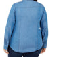 Camisa feminina Charter Club Chambray Azul Demin Tamanho XX-Grande