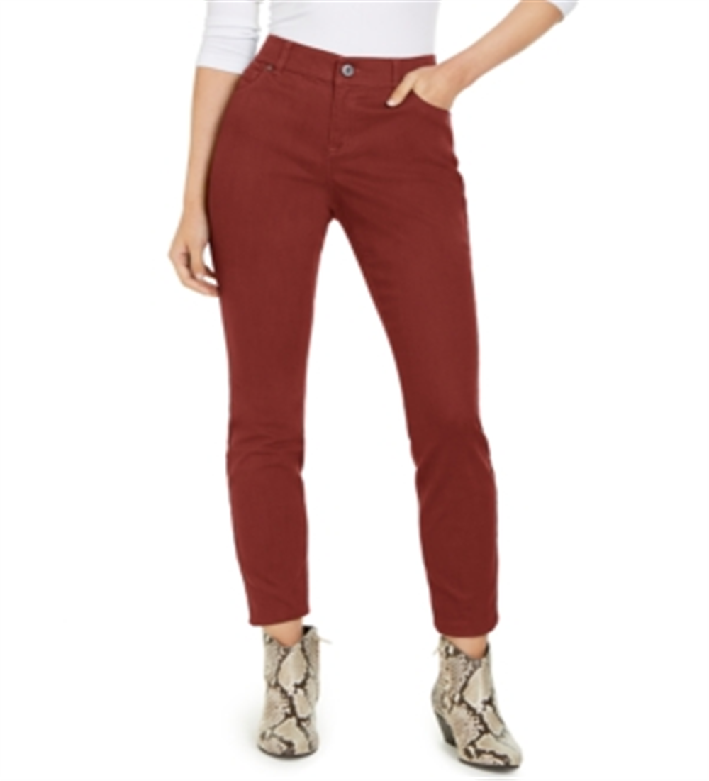 Calça jeans skinny feminina INC International Concepts Essentials Curvy Fit, vermelha, tamanho 16