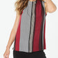 Blusa sem mangas Alfani feminina com blocos de cores, vermelha, tamanho médio