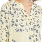 Blusa Maria com estampa floral feminina Charter Club, amarela, tamanho extragrande