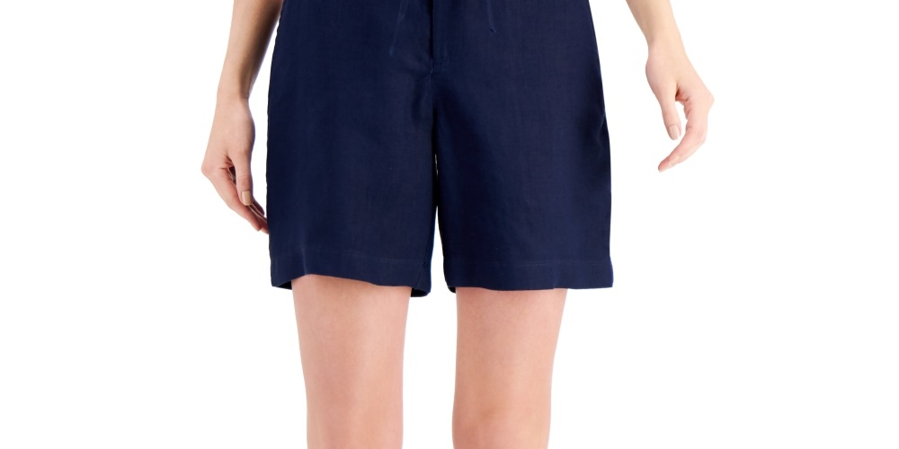 Shorts femininos Charter Club azul tamanho extragrande