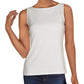 Charter Club Blusa feminina sem mangas com decote canoa, branca, tamanho pequeno P/M