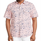 Camisa masculina Tommy Bahama Sun Coral Fronds Classic Fit com estampa tropical Chambray Camp, branca, tamanho XX-G