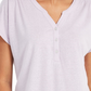 Blusa Henley de Linho e Manga Dolman Feminina Style &amp; Co Roxa Tamanho P
