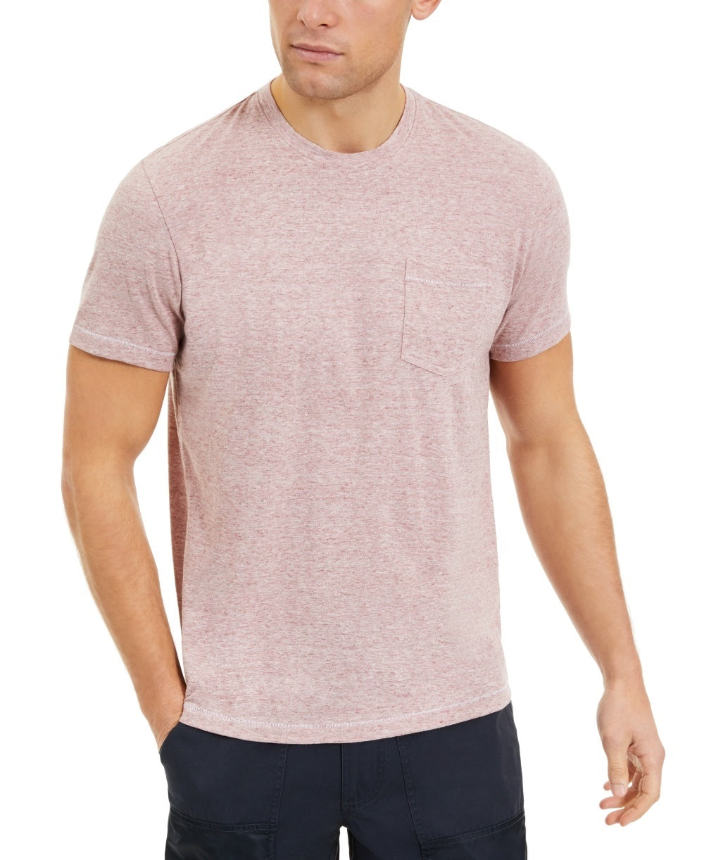 Camiseta masculina com bolso mesclado Sun + Stone, vermelha, tamanho pequeno