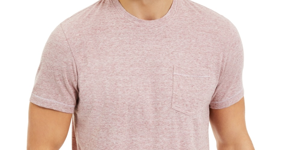 Camiseta masculina com bolso mesclado Sun + Stone, vermelha, tamanho pequeno