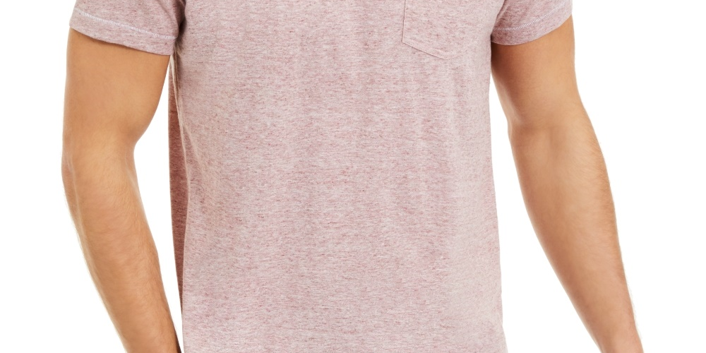 Camiseta masculina com bolso mesclado Sun + Stone, vermelha, tamanho pequeno