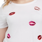 INC International Concepts Top Feminino Plus Sequin Lips Branco Tamanho 0X