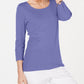 Karen Scott Top feminino de algodão com decote redondo, tamanho P, roxo