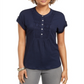 Top texturizado de crochê feminino Style &amp; Co, azul, tamanho XX-G