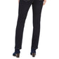 Calça jeans feminina estilo &amp; co, perna reta, bolso brilhante, azul escuro, tamanho 10