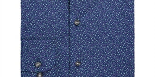 Camisa social masculina Bar III Maxs Slim Fit Performance Azul Tamanho P 14-14/5