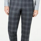 Calça social masculina Ralph Lauren Ultra Flex xadrez, cor carvão, tamanho 32x32