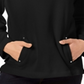 Karen Scott Blusa feminina com zíper e gola alta, preta, tamanho pequeno G