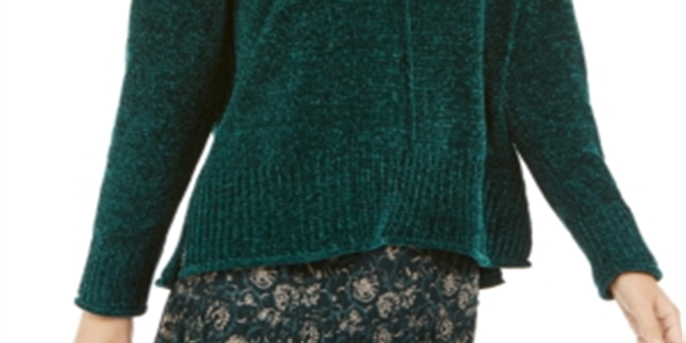 Suéter chenille feminino Style &amp; Co, verde, tamanho pequeno M