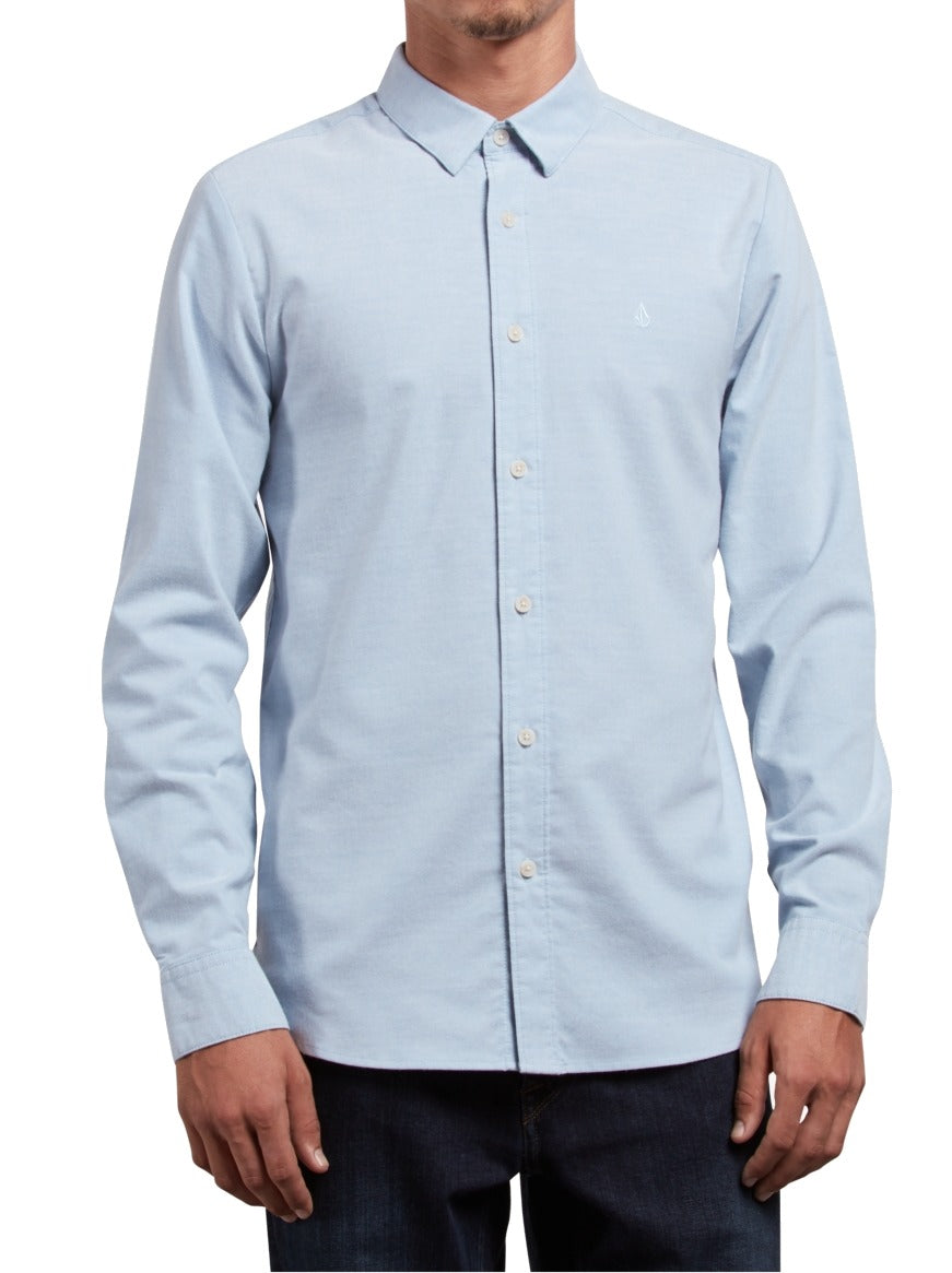 Camisa Oxford Stretch Masculina Volcom Azul Tamanho P