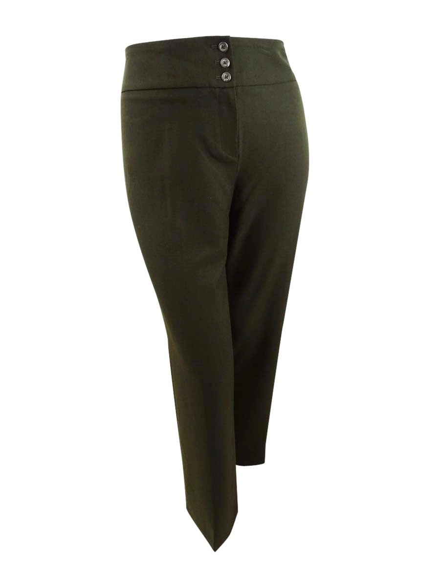 Calça feminina elástica de perna larga estilo &amp; co, verde, tamanho 16