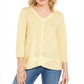 Estilo &amp; Co Feminino Detalhe de Costura Alto Baixo Top Amarelo Tamanho XX-Grande