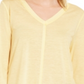 Estilo &amp; Co Feminino Detalhe de Costura Alto Baixo Top Amarelo Tamanho XX-Grande