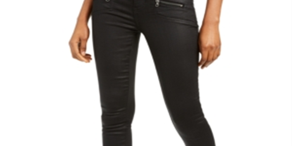 Calça jeans skinny feminina Kendall Kylie com bolso e zíper, preta, tamanho 27