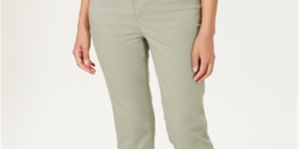 Calça jeans feminina Charter Club Tummy Control Bristol Capri, verde, tamanho 8, pequena