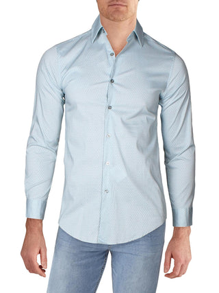 Alfani Men's Cube Suit Seprate Button Down Shirt Green -White size L