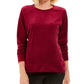 Moletom esportivo feminino Karen Scott de veludo roxo tamanho grande