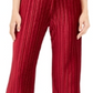 Calça feminina Alfani de veludo plissada vermelha tamanho pequeno