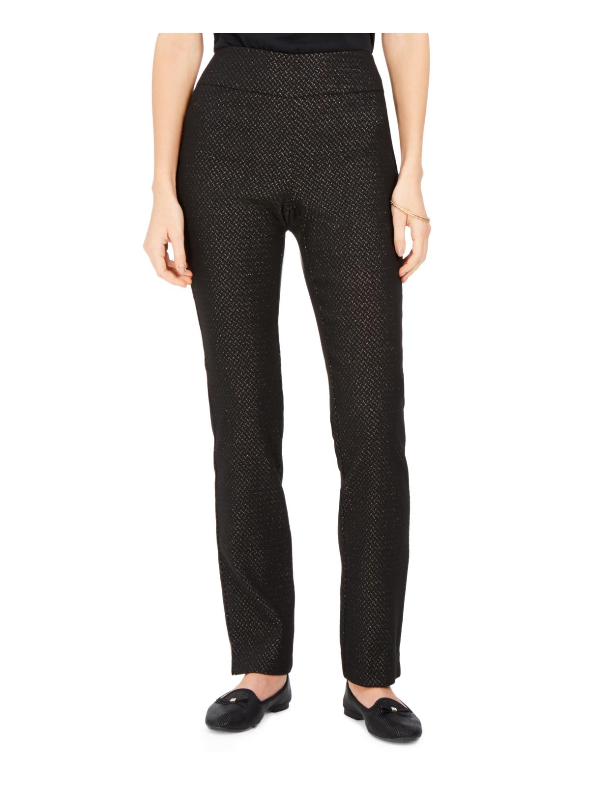 Calça casual feminina Charter Club com estampa elástica, preta, tamanho 18