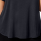 Blusa casual feminina Alfani Plus Hi Low manga curta preta tamanho 0X