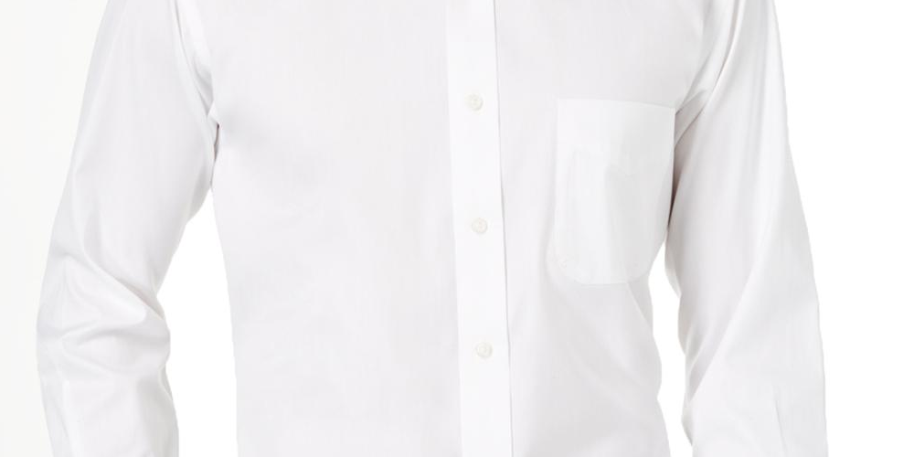 Camisa social profissional slim fit masculina Club Room, branca, tamanho GG
