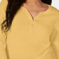 Camisa Henley de algodão feminina Karen Scott, marrom, tamanho pequeno, médio