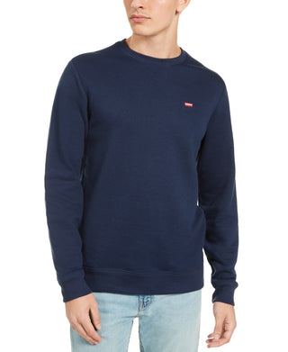 Levi's Men's Bailey Logo Crew-neck Sweatshirt Blue Size Large