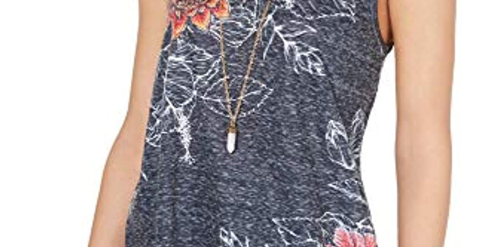 Regata feminina com estampa gráfica Style &amp; Co, marrom, tamanho X-S