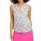 Camisa feminina sem mangas com estampa floral Charter Club, branca, tamanho 14