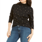 Karen Scott Moletom Feminino de Gola Alta com Cor de Outono, Preto, Tamanho M