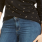 Karen Scott Moletom Feminino de Gola Alta com Cor de Outono, Preto, Tamanho M