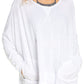 Camiseta feminina manga longa Free People First Choice, branca, tamanho pequeno