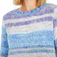 Suéter feminino estilo &amp; co com decote redondo e manga comprida, azul, tamanho grande