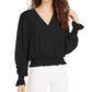 Blusa franzida Ultra Flirt Juniors preta tamanho X-G