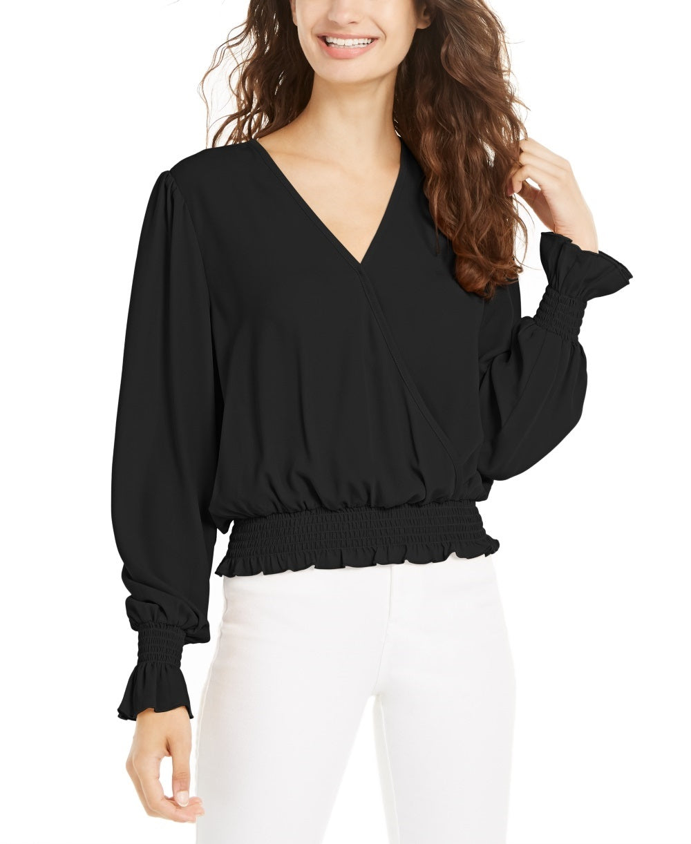 Blusa franzida Ultra Flirt Juniors preta tamanho X-G