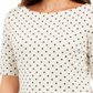 Blusa feminina Karen Scott de bolinhas, tamanho areia, pequena, G