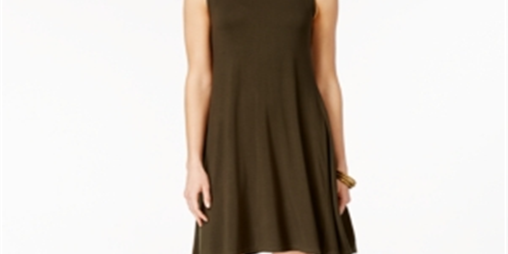 Vestido rodado sem mangas feminino Style &amp; Co, verde, tamanho pequeno L