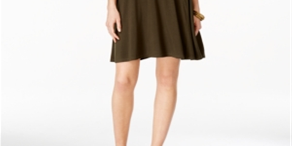 Vestido rodado sem mangas feminino Style &amp; Co, verde, tamanho pequeno L
